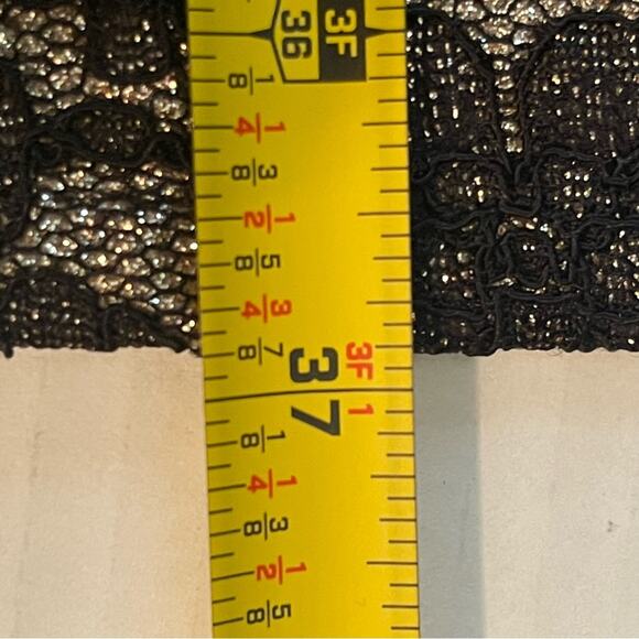 Eliza J Sheer Metallic Black Gold Lace Glam Party Event Dress NWOT Size 8 - Picture 14 of 14